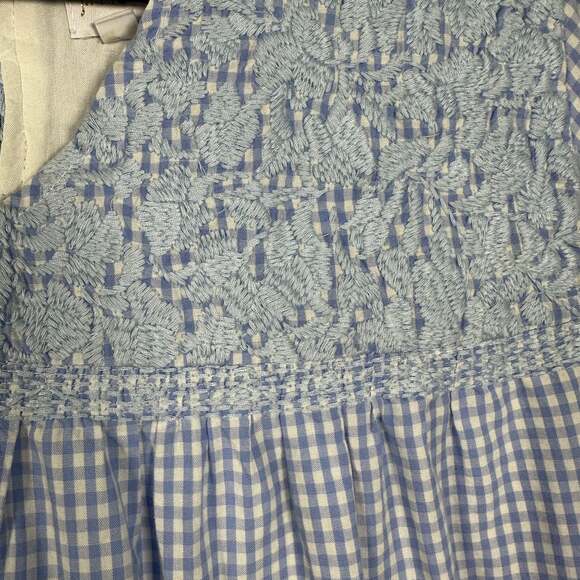 J. Marie Embroidered Blue Gingham Angelina Dress - Picture 2 of 6